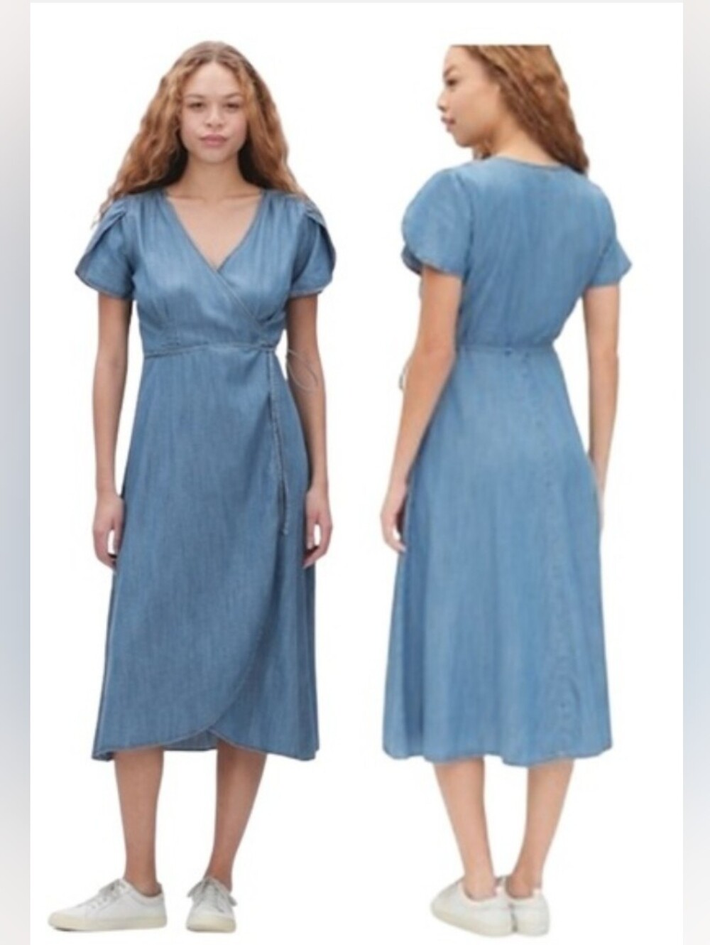 Gap Denim Wrap Dress Size Large